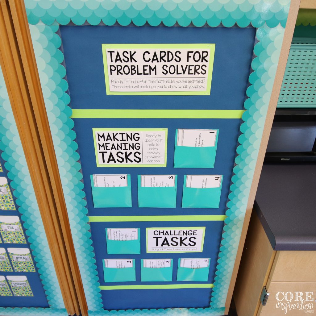 Core Inspiration Third Grade Math Workshop Task Card Board